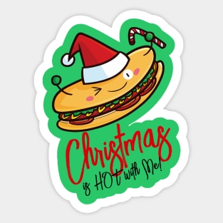 Cute christmas hotdog Sticker